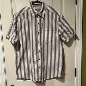 Kuhl Men's Striped Short Sleeve Shirt - Blue and Gray